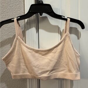 PINK Victoria's Secret Beige Ribbed Bralette top sz xl